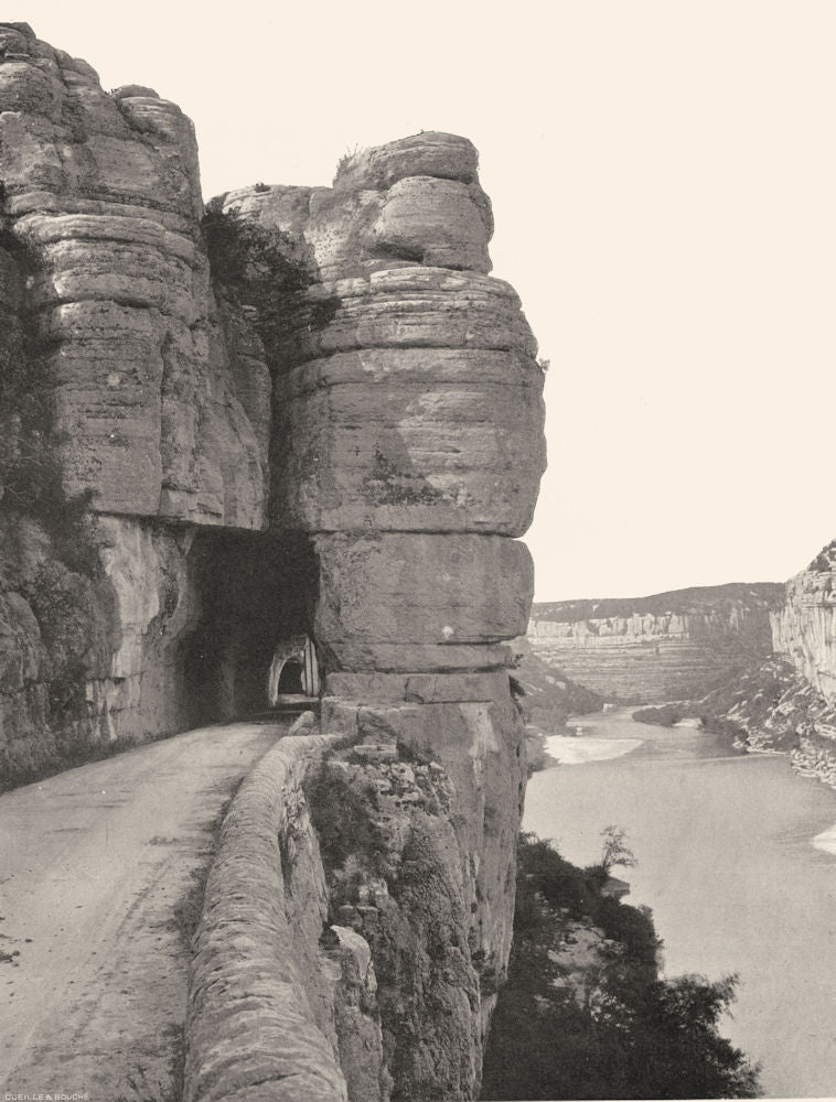 ARDÈCHE. Le défilé de Ruoms (1)  1903 old antique vintage print picture